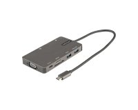 StarTech.com Adaptador Multipuertos USB C - Docking Station de Viajes HDMI 4K 30Hz o VGA - Hub Ladrón USB 3.0 de 5Gbps (USB-A / USB Tipo C) - PD de 100W - SD/Micro SD - GbE - Replicador