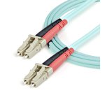 StarTech.com 1m (3ft) LC/UPC to LC/UPC OM3 Multimode Fiber Optic Cable, Full Duplex 50/125µm Zipcord Fiber Cable, 100G, Low Insertion Loss, LSZH Fiber Jumper Cord