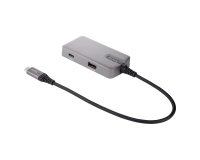 StarTech.com Adaptador Multipuertos USB C - USB-C a HDMI 2.0 4K 60Hz, PD con Paso de 100W - Hub USB de 3 Puertos de 10Gbps - Mini Docking Station USB Tipo C Portátil - Cable de 25cm