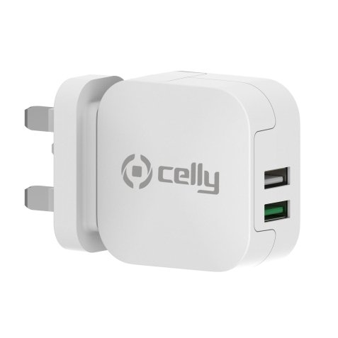 Celly TC2USBTURBOUK mobile device charger Digital camera, Gaming controls, Headphones, Mobile phone, Power bank, Smartphone, Smartwatch, Tablet, Watch, Wearables White AC Fast charging Indoor