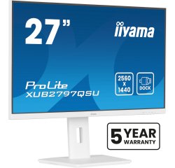 iiyama ProLite XUB2797QSU-W2 écran plat de PC 68,6 cm (27") 2560 x 1440 pixels Quad HD LED Blanc