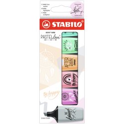 Pastellove 2.0 - Etui de 6 surligneurs - Gris/Mauve/Rose/Abricot/Menthe/Turquoise