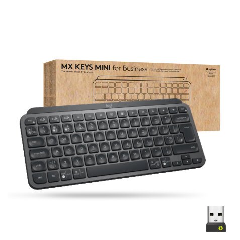 Logitech Mx Keys Mini For Business tastiera Ufficio RF senza fili + Bluetooth QWERTY US International Grafite