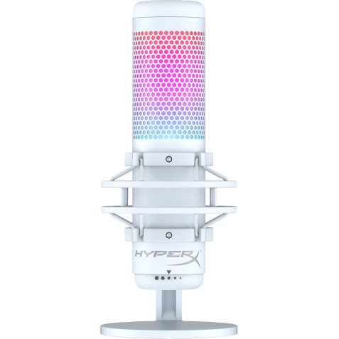 HyperX QuadCast S - Microphone USB (gris-blanc) - Éclairage RVB