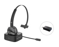 Conceptronic POLONA03BD auricular y casco Auriculares Inalámbrico Diadema Oficina/Centro de llamadas Bluetooth Base de carga Negro