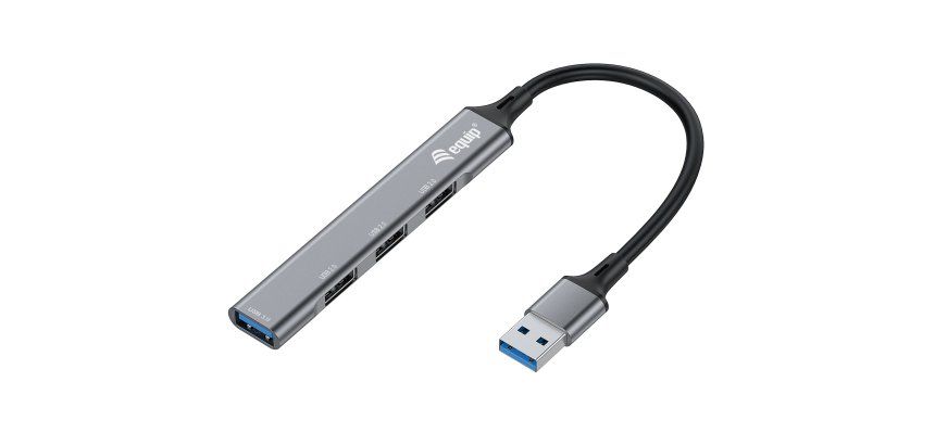 Equip 128960 hub de interfaz USB 3.2 Gen 1 (3.1 Gen 1) Type-A 5000 Mbit/s Negro, Gris