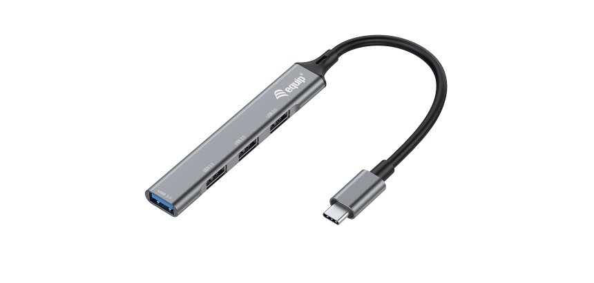 Equip 128961 hub de interfaz USB 3.2 Gen 1 (3.1 Gen 1) Type-C 5000 Mbit/s Negro, Gris