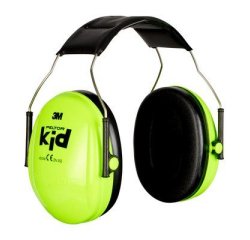 Casque anti-bruit 3m peltor enfant jusqu'a 27db coloris   vert neon