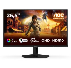 AOC G4 Q27G41ZDF Monitor PC 67,3 cm (26.5") 2560 x 1440 Pixel Quad HD QD-OLED Nero, Rosso