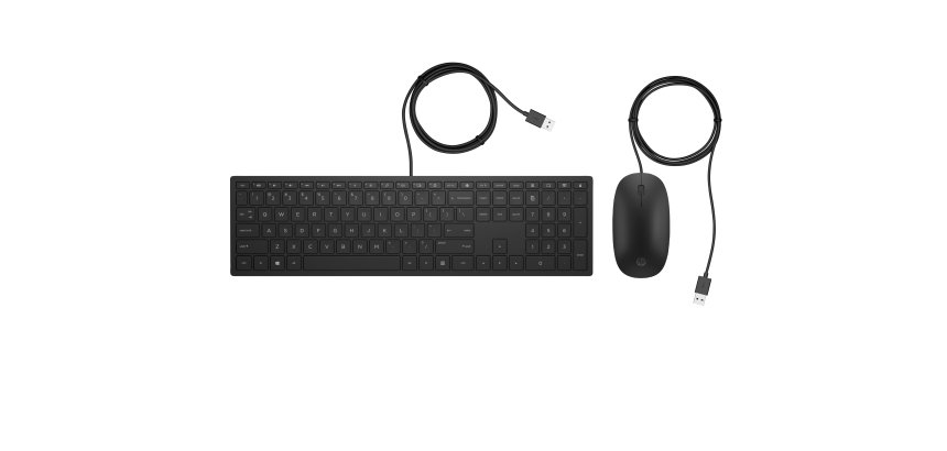 HP PAV WIREDCOMBO KEYBOARD 400 FR clavier Souris incluse Bureau USB Noir