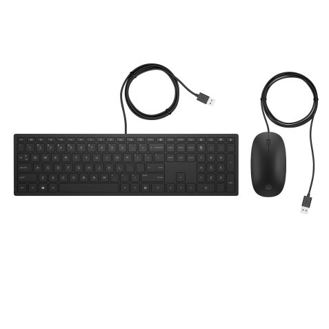 HP PAV WIREDCOMBO KEYBOARD 400 FR clavier Souris incluse Bureau USB Noir