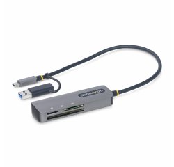 StarTech.com Lector USB 3.0 de Tarjetas de Memoria Flash SD CompactFlash y microSD - Grabador USB-C de Tarjetas de Memoria - Lector USB Tipo C de Tarjetas SD CF microSD con Adaptador USB-A Integrado