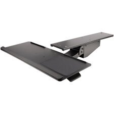 StarTech.com Bandeja para Teclado y Ratón para Debajo del Escritorio - de 30cm x 78cm - de Altura Ajustable - Soporte Ergonómico para Teclado y Mouse con Soporte para las Muñecas - Giro e Inclinación