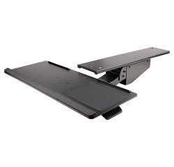 StarTech.com Uitschuifbare Bureau Toetsenbordlade, Full Motion Keyboard en Mouse Tray met Verstelbare Hoogte, 25 x 65cm Plateau, Ergonomisch Bureaublad voor Toetsenbord met Muismat en Polssteun
