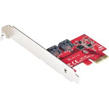 StarTech.com Carte PCI Express SATA 2 ports - Carte Contrôleur PCIe SATA - 6Gbps - ASM1166 Non-RAID - Convertisseur PCI Express 3.0 vers SATA - Connecteurs SATA Empilés - Carte d'Extension SATA