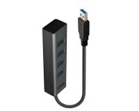 Lindy 43324 hub de interfaz USB 3.2 Gen 1 (3.1 Gen 1) Type-A 5000 Mbit/s Negro