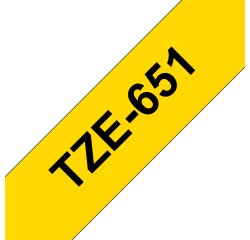 Brother - Nastro -  Nero/Giallo - TZE651 - 24mm x 8mt