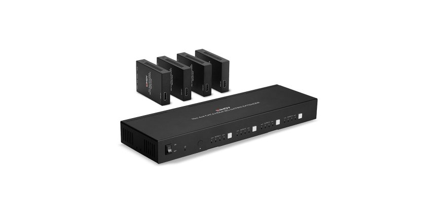 Lindy 38328 extensor audio/video Transmisor y receptor de señales AV Negro