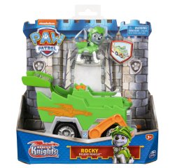 PAW Patrol Veicolo Rescue Knights di Rocky Camion per la Raccolta di rifiuti riciclabili con Personaggio Giochi Bambini dai 3 Anni in su