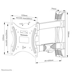 Wall mount for 55'' TV WL40-550BL12 LEVEL Neomounts