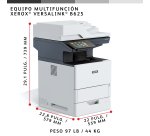 Xerox VersaLink B625 A4 61 ppm Copia/impresión/escaneado/fax a doble cara PS3 PCL5e/6 2 bandejas 650 hojas