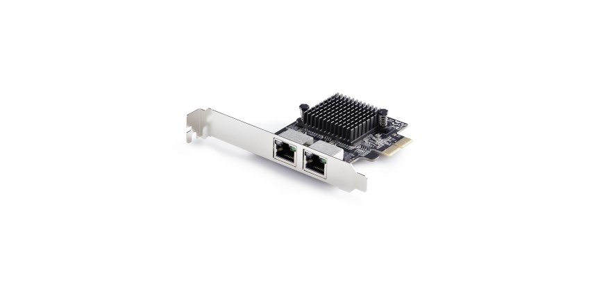 StarTech.com Carte Réseau PCIe Gigabit 5G à 2 Ports, Carte LAN PCI Express 5G/2,5G/1G/100M/10M, Realtek RTL8126, Windows et Linux, Conforme TAA
