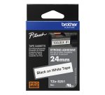 Brother TZe ruban pour P-Touch 24 mm, noir sur blanc, adhésif puissant