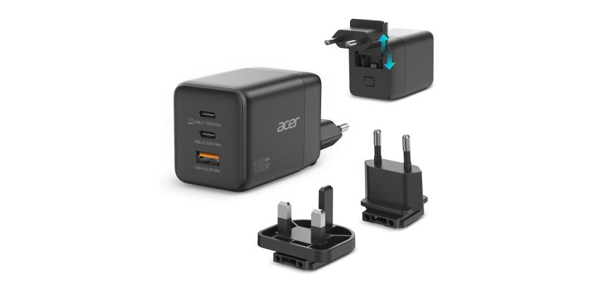 Acer HP.DSCAB.019 mobile device charger Universal Black AC Fast charging Indoor