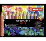 Crayon couleur stabilo woody multi talents 10 crayons 3 en 1 arty + 1 taille crayon