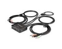 StarTech.com Switch KVM HDMI - 4k 60Hz - Commutateur KVM Compact 2 Ports UHD/Ultra HD USB - KVM avec Câbles Audio, USB & HDMI 1,2m intégrés - Alimentation par Bus & Commutation à Distance - MacBook - ThinkPad