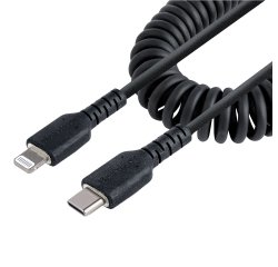 StarTech.com Câble USB-C vers Lightning de 1m - Adaptateur USB C vers Lightning Noir Certifié Mfi, Gaine Durable en TPE - Câble USB Type-C vers Lightning - Chargeur USB-C vers Iphone/lightning Très Résistant