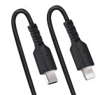 StarTech.com Câble USB-C vers Lightning de 50cm - Adaptateur USB C vers Lightning Noir Certifié Mfi, Gaine Durable en TPE - Câble USB Type-C