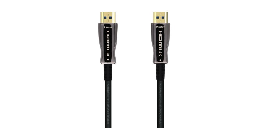 AISENS Cable HDMI V2.1 AOC Ultra Alta Velocidad / HEC 8k@60Hz 4k@120Hz 4:4:4 48Gbps, A/M-A/M, Negro, 20m