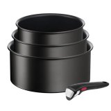 Batterie de cuisine Tefal LOT 3 CASSEROLES 16/18/20 CM + 1 POGNEE AMOVIBLE INGENIO ECO RESIST INDUCTION L3979202