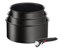 Batterie de cuisine Tefal LOT 3 CASSEROLES 16/18/20 CM + 1 POGNEE AMOVIBLE INGENIO ECO RESIST INDUCTION L3979202