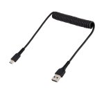 StarTech.com Câble de Charge Rapide USB-A vers USB-C de 50cm, Robuste, Spiralé, Charge et Synchronisation, 3A, USB 2.0, Gaine TPE et Fibre d'Aramide - Cordon de Charge USB