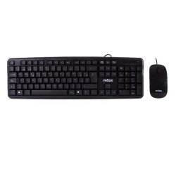 Nilox Combo USB  Teclado QWERTY + Ratón Flat