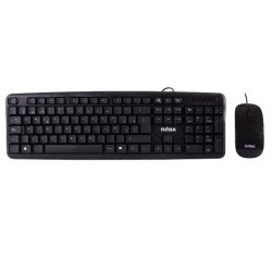 Nilox Combo USB  Teclado QWERTY + Ratón Flat