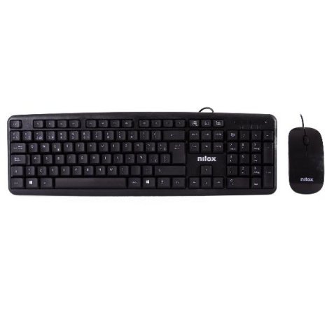 Nilox Combo USB  Teclado QWERTY + Ratón Flat