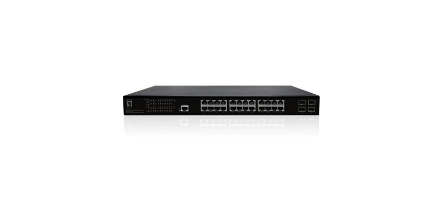 LevelOne GEP-2861 network switch Managed L2 Gigabit Ethernet (10/100/1000) Power over Ethernet (PoE) 1U Black