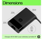 HP Chargeur pour ordinateur portable USB-C 65 W