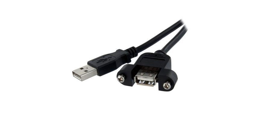 StarTech.com 3 ft Panel Mount USB Cable A to A - F/M