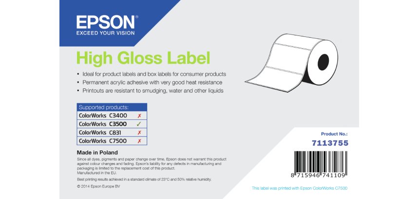 Epson High Gloss Label Adhesive Label Printer