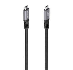 AISENS Cable USB 3.2 Gen2 Aluminio 10Gbps 8K@30Hz 5A 100W E-Mark, Tipo USB-C/M-USB-C/M, Negro, 4.0m
