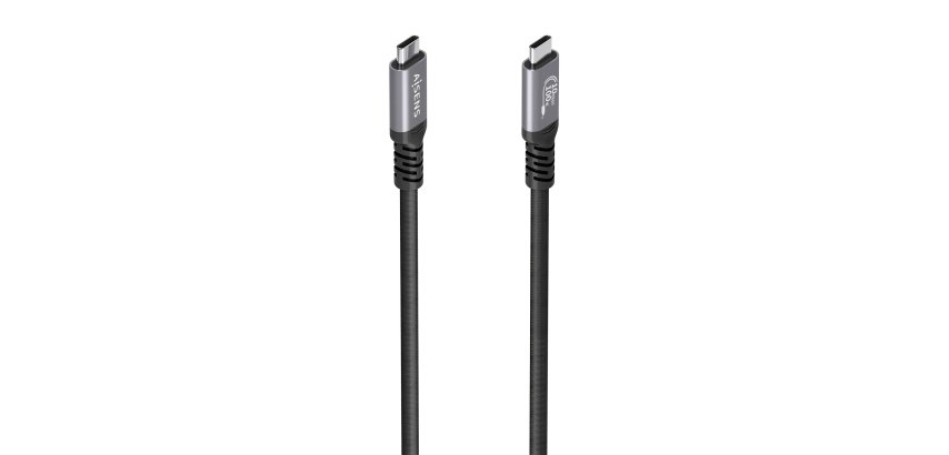 AISENS Cable USB 3.2 Gen2 Aluminio 10Gbps 8K@30Hz 5A 100W E-Mark, Tipo USB-C/M-USB-C/M, Negro, 4.0m