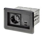 StarTech.com Boîtier prise électrique pour table de conférence - 1 x CA et 2 x USB-A