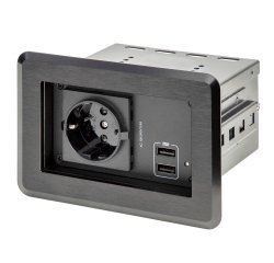 StarTech.com Boîtier prise électrique pour table de conférence - 1 x CA et 2 x USB-A