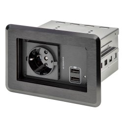 StarTech.com Boîtier prise électrique pour table de conférence - 1 x CA et 2 x USB-A