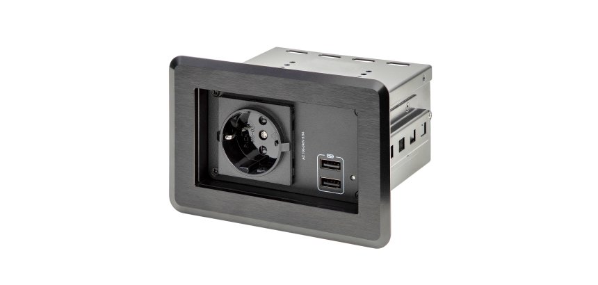 StarTech.com Boîtier prise électrique pour table de conférence - 1 x CA et 2 x USB-A