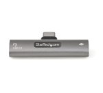 StarTech.com USB-C-Audio- und Ladeadapter - USB-C Audioadapter mit USB-C-Audio-Kopfhörer-/Headset-Anschluss und 60W USB-Typ-C Power-Delivery-Pass-Through-Ladegerät - für USB-C-Telefon/Tablet/Laptop